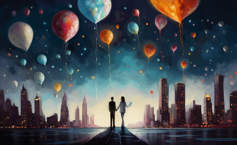 梦幻夜晚高楼下的情侣背景图,插画/手绘图,插画/手绘图库,插画/手绘图下载,插画/手绘